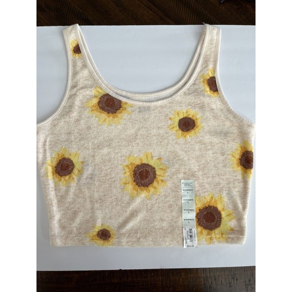 SO Sunflower Terry Crop Size L NEW Yellow Scoop Neck ladies juniors MBX1235,1236 - Picture 5 of 5